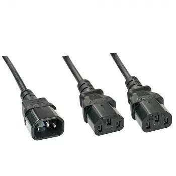 Lindy cable divisor IEC de 1 m IEC C14 a 2 x IEC C13