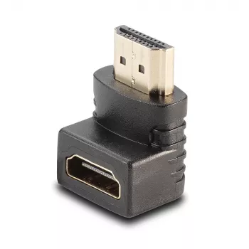 Lindy adaptador acodado 90° de conector hembra HDMI a conector macho HDMI - hacia abajo