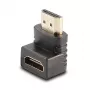 Lindy adaptador acodado 90° de conector hembra HDMI a conector macho HDMI - hacia abajo