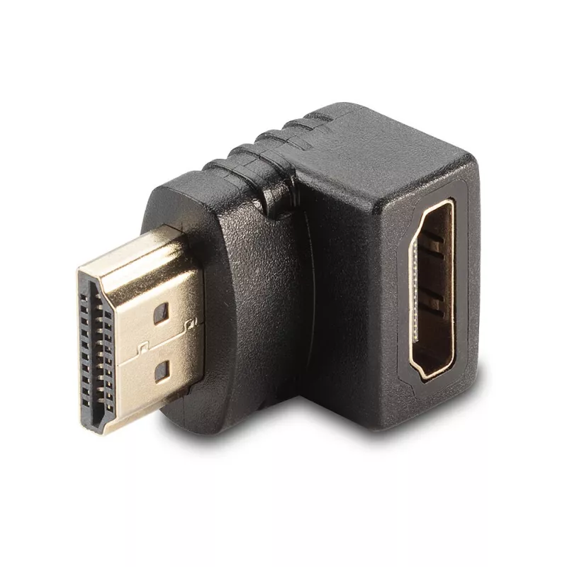 Lindy adaptador acodado 90° de conector hembra HDMI a conector macho HDMI - hacia abajo