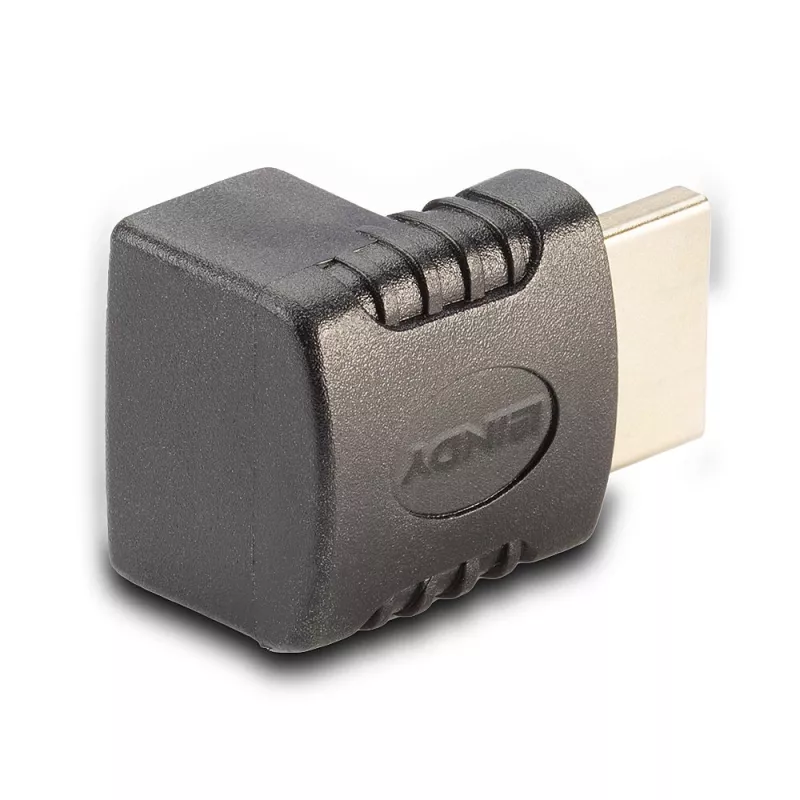 Lindy adaptador acodado 90° de conector hembra HDMI a conector macho HDMI - hacia abajo