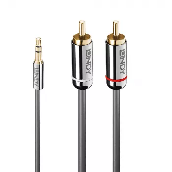 Lindy cable de audio de 0,5 m jack de 3,5 mm a RCA, Cromo Line