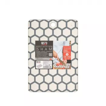 Tabla de cortar RESTO 95401 rectangular plástico 138×200×8 mm gris/blanco