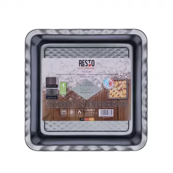 Fuente para lasaña Resto Kitchenware 96115 rectangular acero al carbono 255x255x50 mm