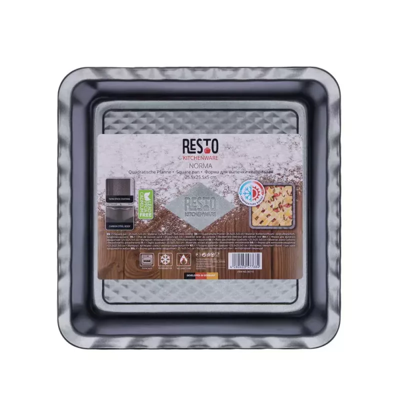 Fuente para lasaña Resto Kitchenware 96115 rectangular acero al carbono 255x255x50 mm