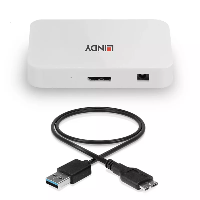 Concentrador USB Lindy USB 3.0 Hub Basic 4 Puertos