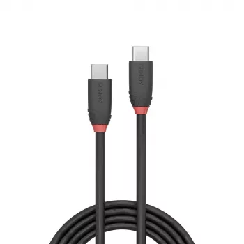 Cable Lindy USB 3.2 Type-C a Type-C de 0,5 m, 20 Gbit/s, Black Line