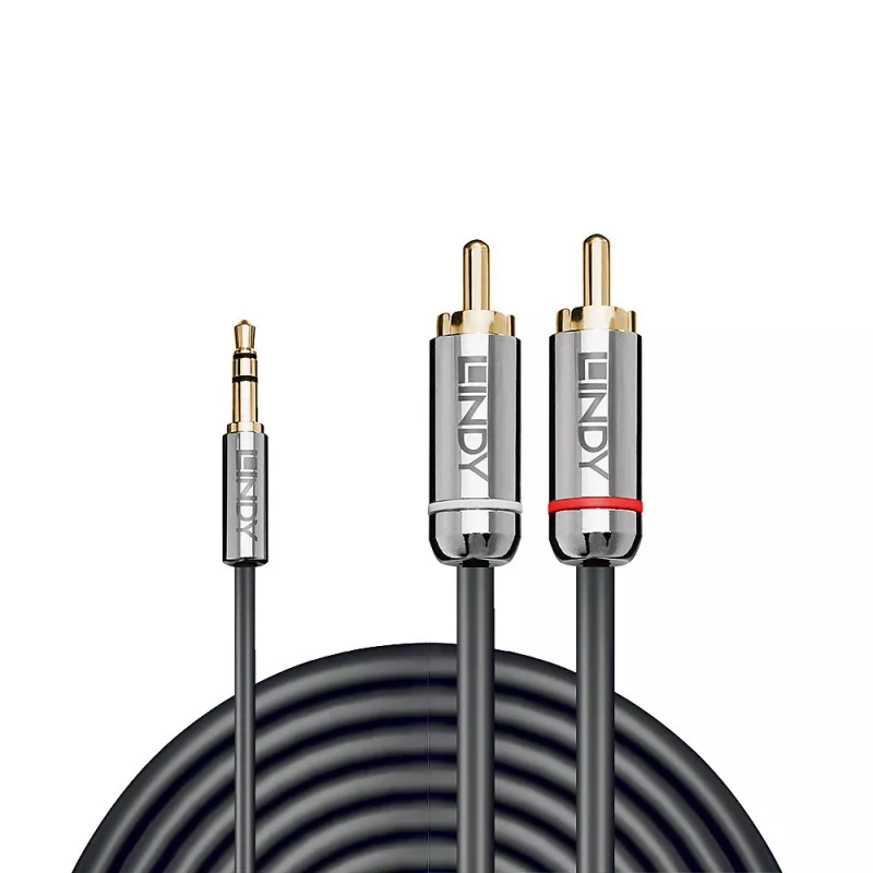 Cable de audio Lindy de 10 m de 3,5 mm a RCA, Cromo Line