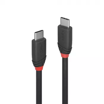 Cable Lindy USB 3.2 tipo C a C de 1 m, 20 Gbit/s, Black Line