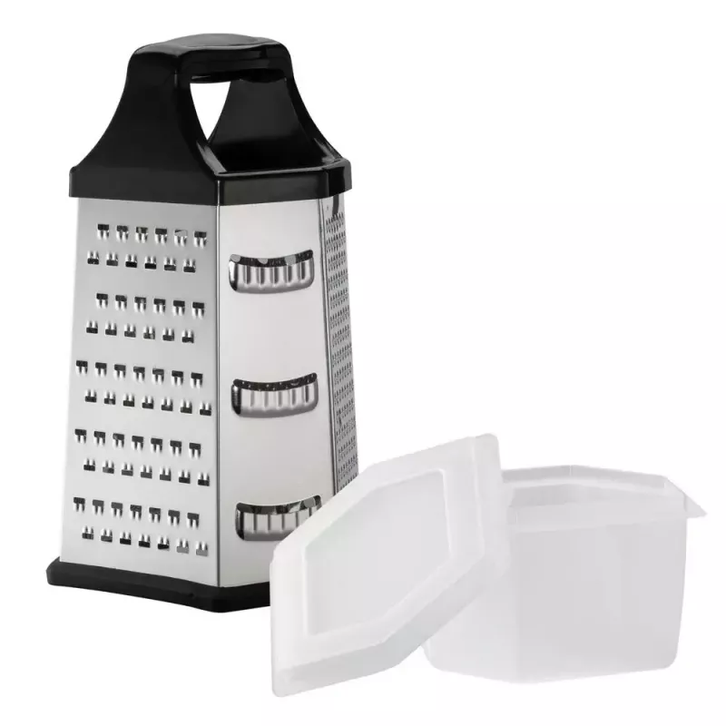 Rallador de caja Resto Kitchenware 95413 negro acero inoxidable