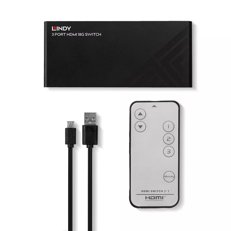 Switch Lindy 3 puertos HDMI 18G