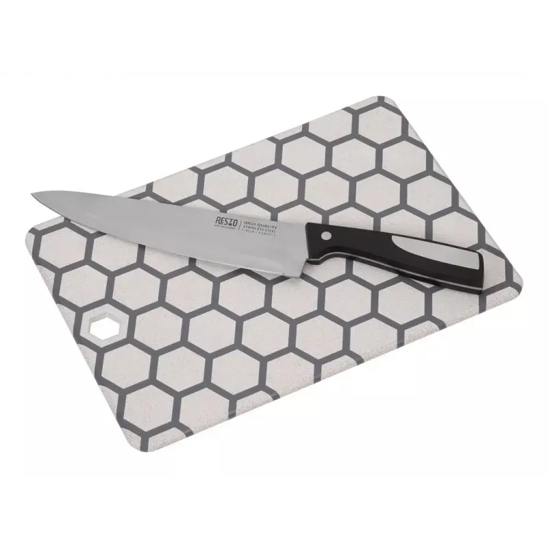 Tabla de cortar Resto Kitchenware 95403 rectangular plástico gris blanco