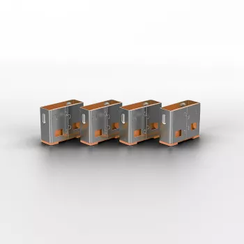 Bloqueador de puertos USB Lindy (sin llave) - pack de 10, código de color: naranja