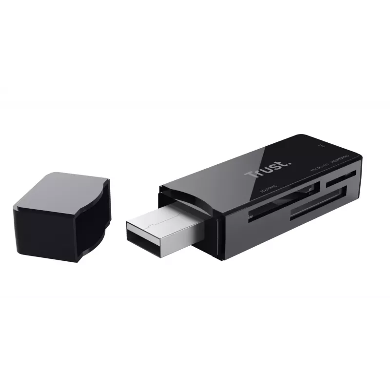 Trust Nanga 21935 lector de tarjetas, USB 3.1 Gen 1, Type-A, SD/microSD/MS, negro