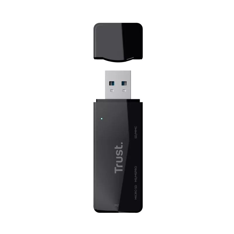 Trust Nanga 21935 lector de tarjetas, USB 3.1 Gen 1, Type-A, SD/microSD/MS, negro