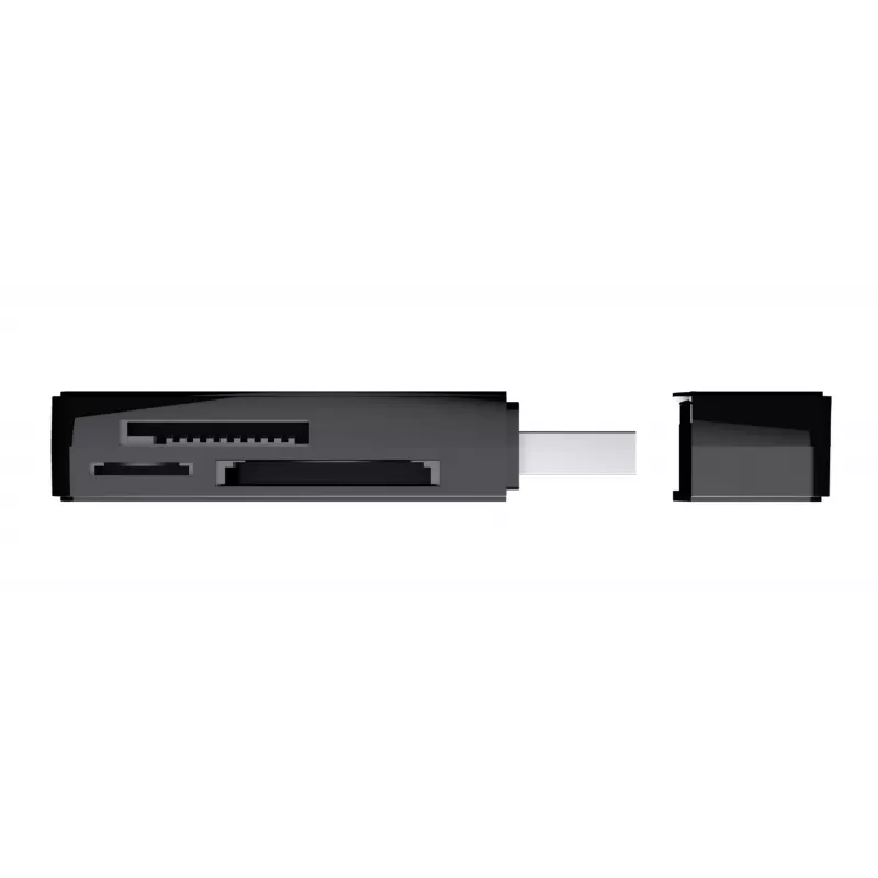 Trust Nanga 21935 lector de tarjetas, USB 3.1 Gen 1, Type-A, SD/microSD/MS, negro