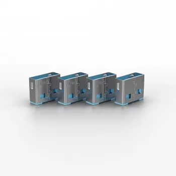 Bloqueador de puertos Lindy USB sin llave pack de 10 código de color azul