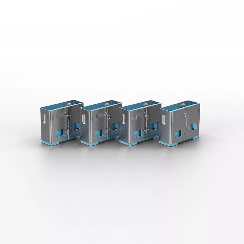Bloqueador de puertos Lindy USB sin llave pack de 10 código de color azul