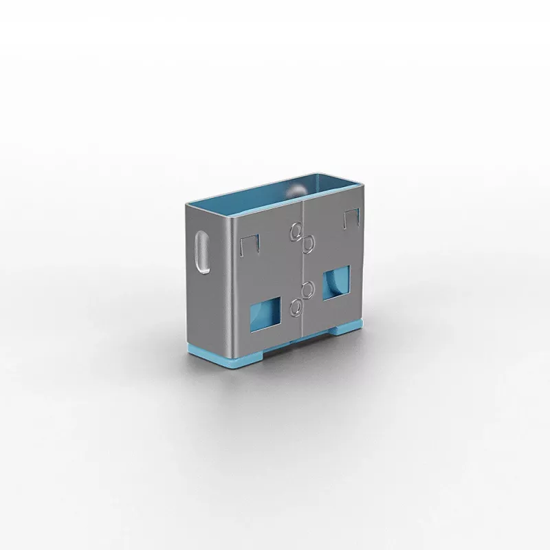 Bloqueador de puertos Lindy USB sin llave pack de 10 código de color azul