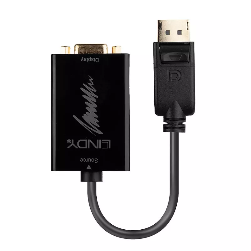 Lindy 41006 conversor activo de DisplayPort a VGA, 0,15 m, negro