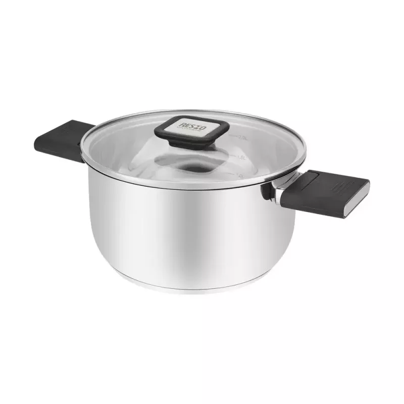 Resto Kitchenware Anser olla redonda de 2,5 l, negra, acero inoxidable