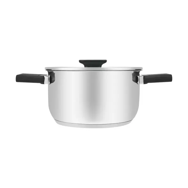 Resto Kitchenware Anser olla redonda de 2,5 l, negra, acero inoxidable