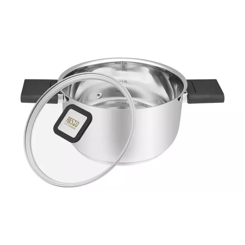 Resto Kitchenware Anser olla redonda de 2,5 l, negra, acero inoxidable