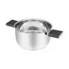 Resto Kitchenware Anser olla redonda de 2,5 l, negra, acero inoxidable