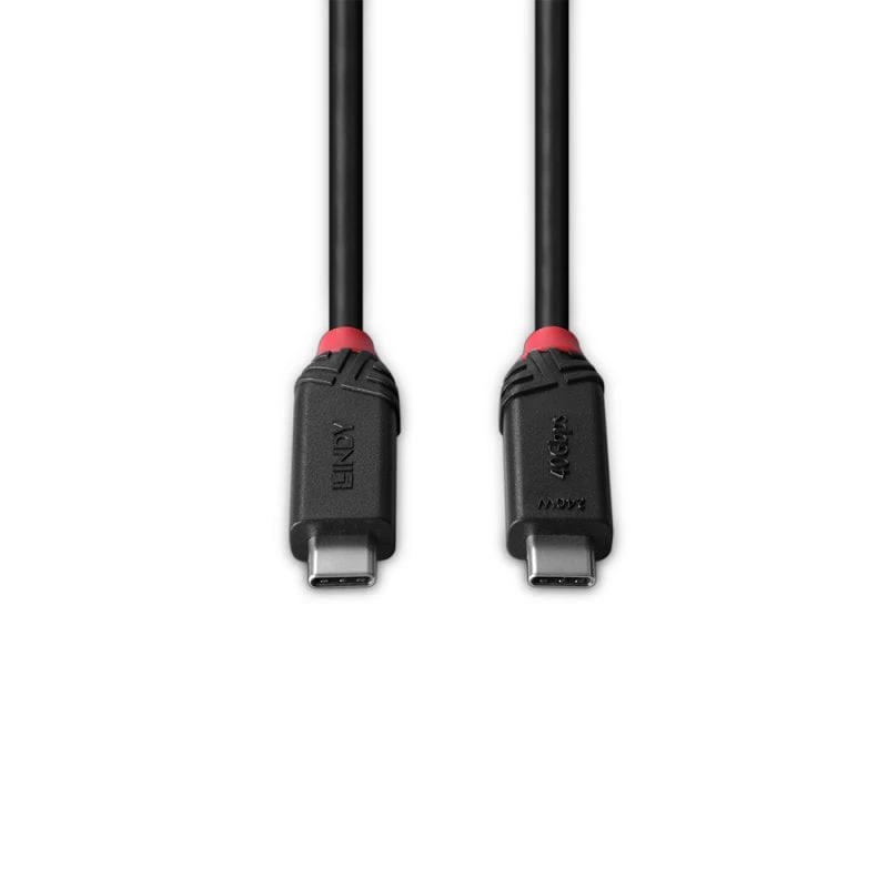 Lindy Cable USB4 240W tipo C de 1m, Black Line, 1 m, USB C, USB C, USB4 Gen 3x2, 40 Gbit/s, Negro
