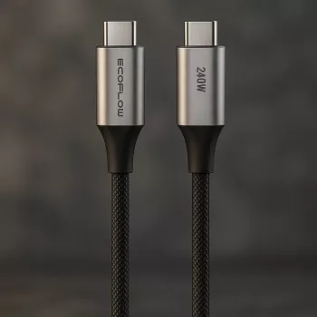 Cable USB-C a USB-C EcoFlow EFA-240W-C-C-CABLE-EU, 240 W, trenzado de nailon