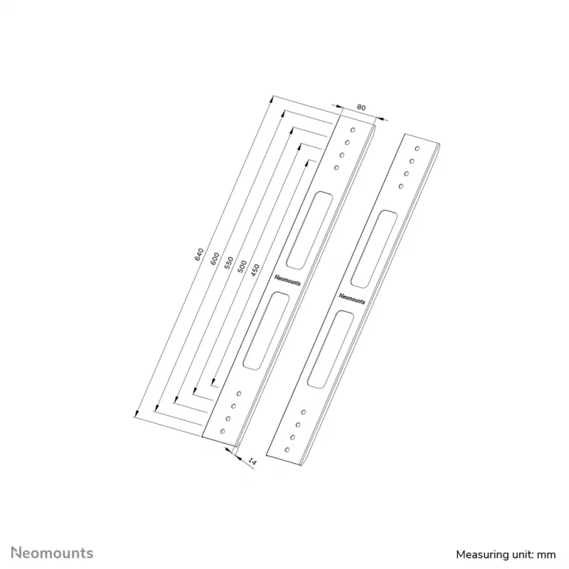 Kit de extensión Neomounts AWL-250BL16 VESA 400x600 640 mm de altura