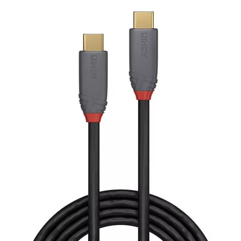 Lindy Cable USB 3.2 Type-C a C de 1,5 m, 20 Gbit/s, 5 A, PD, Anthra Line