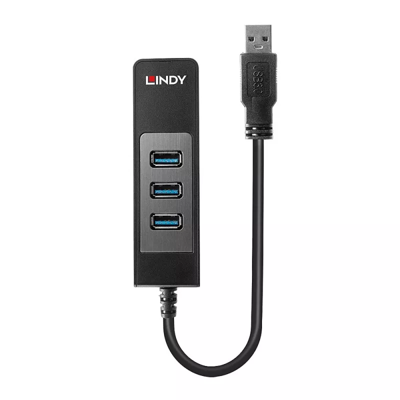 Concentrador USB y convertidor Gigabit Ethernet Lindy 43176