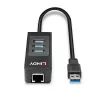 Concentrador USB y convertidor Gigabit Ethernet Lindy 43176
