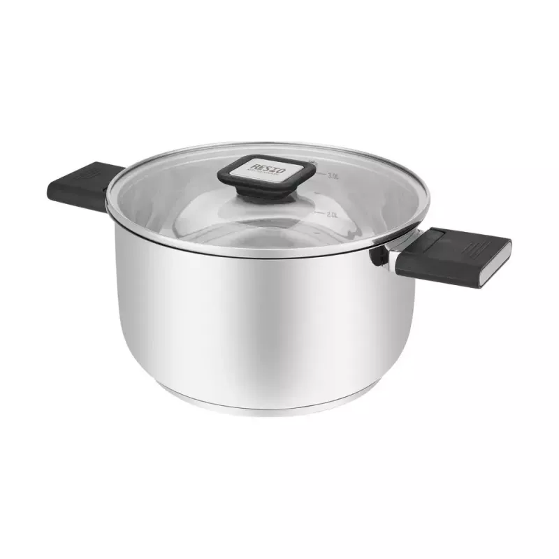 Olla Resto Kitchenware Anser 3,2 L Redonda Acero inoxidable Negro