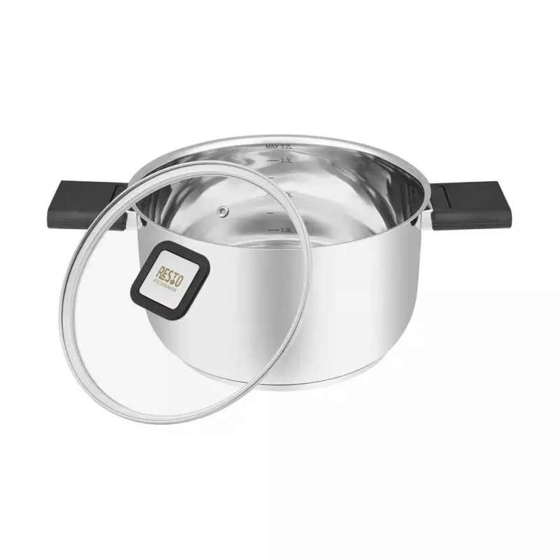 Olla Resto Kitchenware Anser 3,2 L Redonda Acero inoxidable Negro