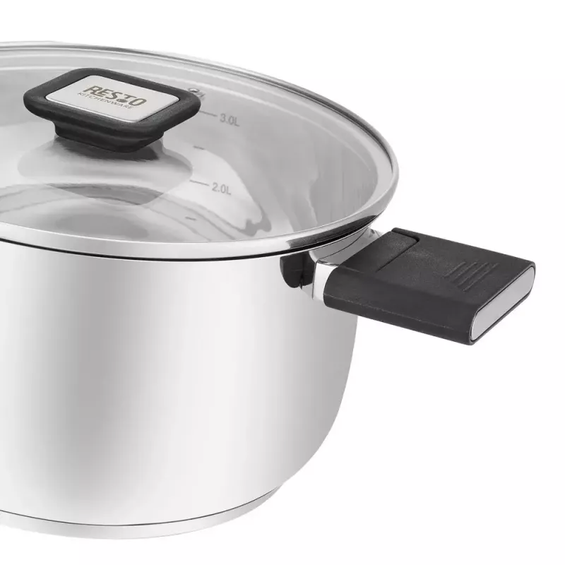 Olla Resto Kitchenware Anser 3,2 L Redonda Acero inoxidable Negro