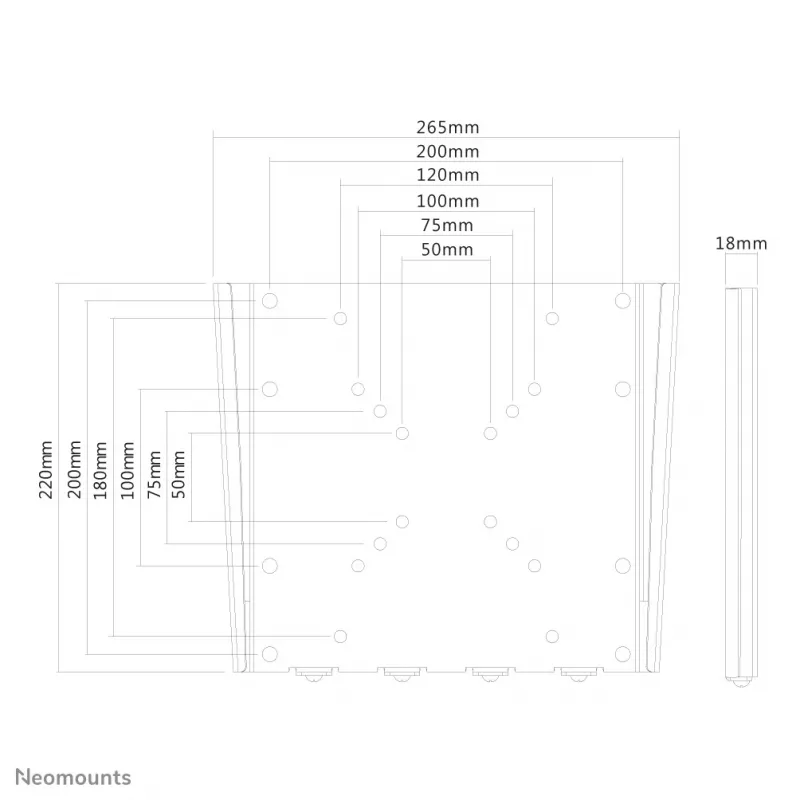Soporte de pared para TV Neomounts FPMA-W110 Negro 10-40 inch - ultraplano