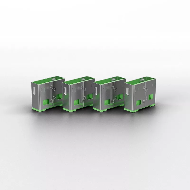 Bloqueador de puertos Lindy USB Port Blocker Pack de 4 Código de color Verde