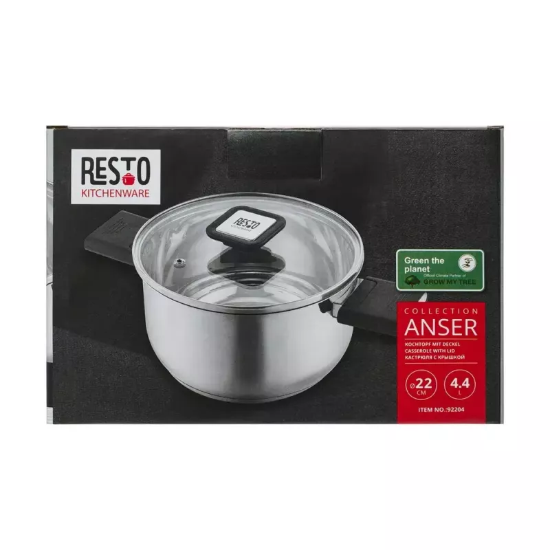 Resto Kitchenware Anser 4,4 L Redondo Negro Acero inoxidable