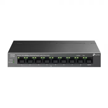 Switch de red TP-Link LiteWave LS109P No gestionado Fast Ethernet (10/100) Power over Ethernet (PoE) Negro