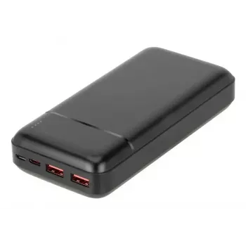 Batería externa portátil Rivacase VA2102 Polímero de litio 20000 mAh, Quick Charge 3.0, 2×USB-A + 1×USB-C, 22,5 W, Negra