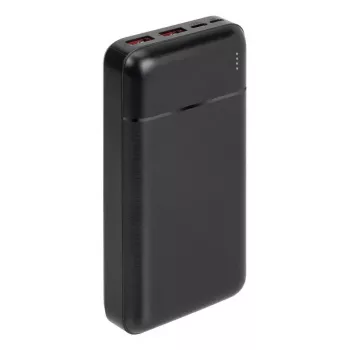 Batería externa portátil Rivacase VA2102 Polímero de litio 20000 mAh, Quick Charge 3.0, 2×USB-A + 1×USB-C, 22,5 W, Negra