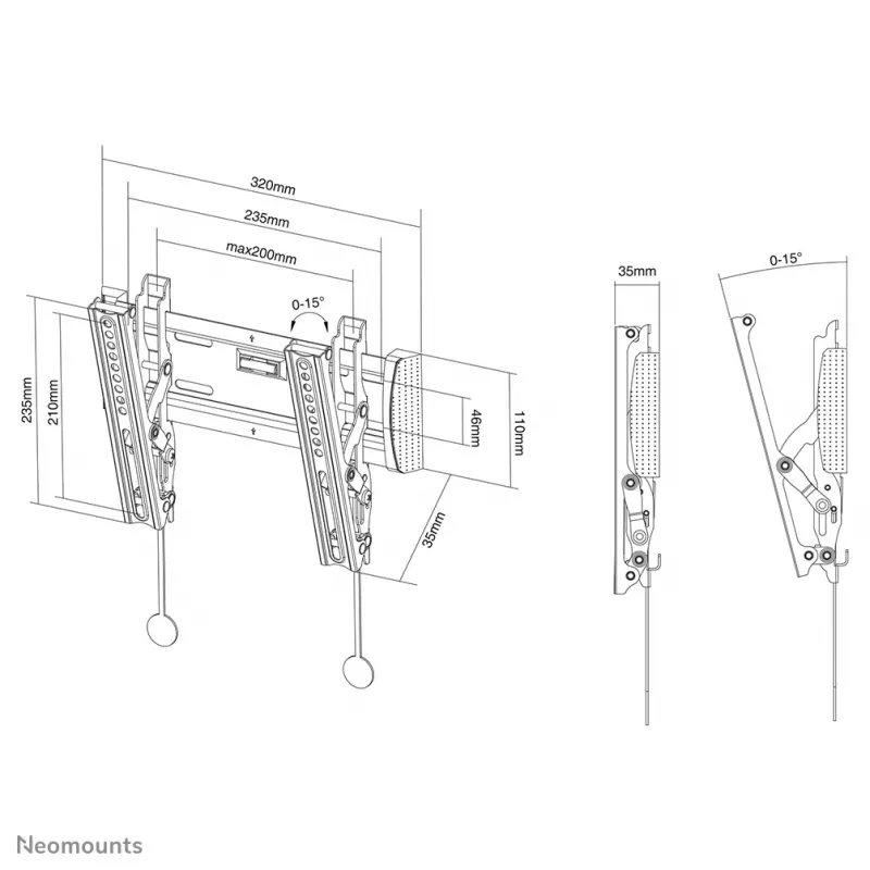 Neomounts NM-W125 negro soporte de pared para TV 10-40