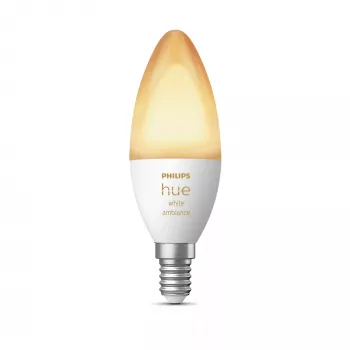 Bombilla inteligente Philips Hue White ambience Candle E14, 5,2 W, Bluetooth/Zigbee, casquillo E14