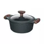 Cacerola Resto Kitchenware Ran 2,4 l, redonda, negra, con madera