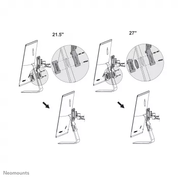 Adaptador VESA para iMac Neomounts FPMA-VESAMAC2127, plateado, acero, 15 kg, 100 x 100,75 x 75 mm, 100 x 100 mm, 730 g