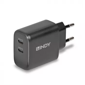 Lindy 65W USB 2 x Type-C cargador GaN 73438