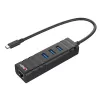 Hub USB Lindy USB 3.2 Type-C hub y convertidor Gigabit Ethernet