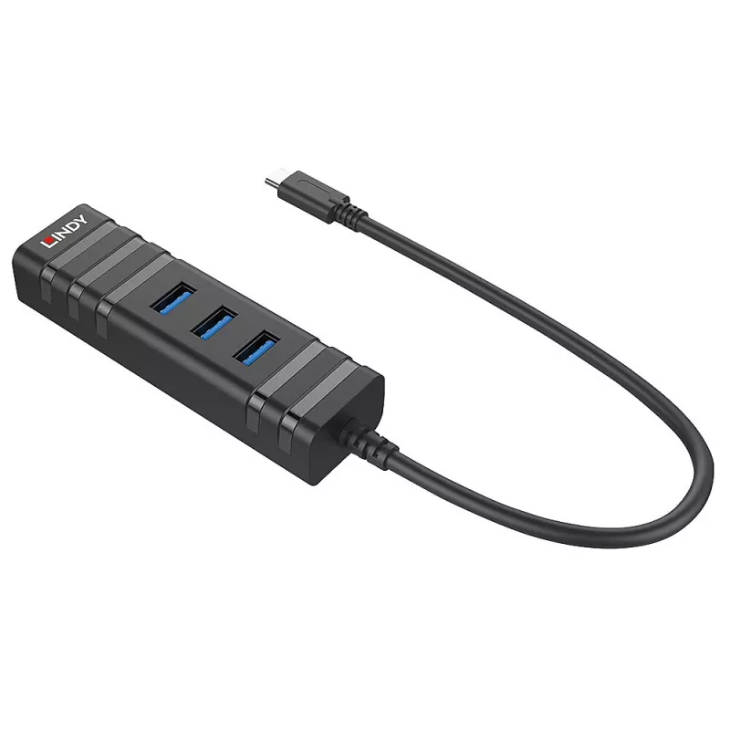 Hub USB Lindy USB 3.2 Type-C hub y convertidor Gigabit Ethernet